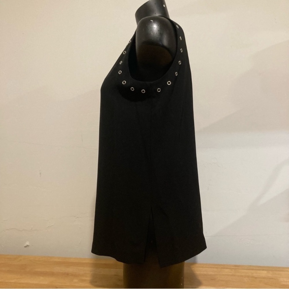 Calvin Klein Black Tank Top with Silver Tone Grommets - Picture 5 of 15